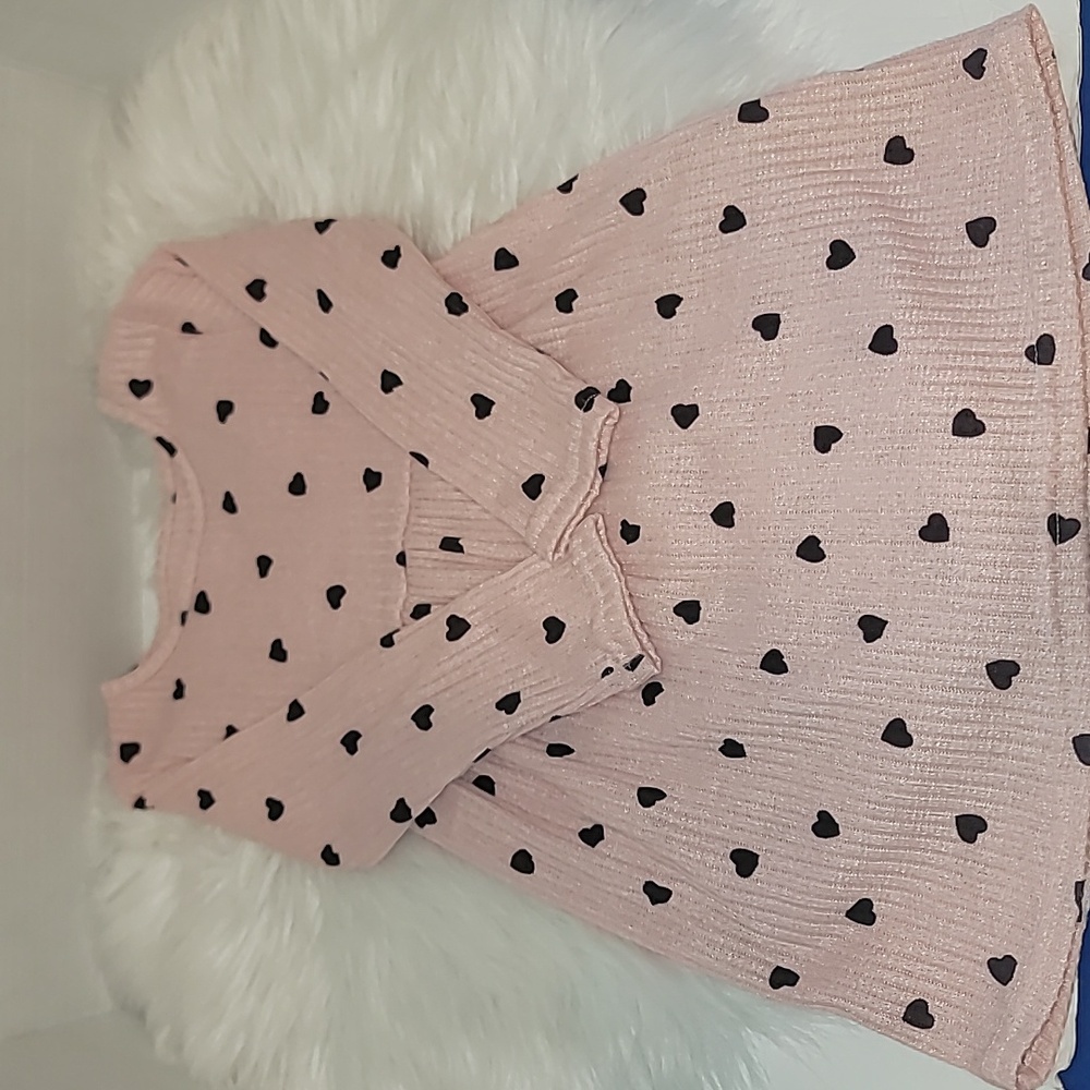 🥰 Super Cute Preloved pink & black dress with hearts size 4T